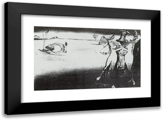 Apparition of a Couple in the Desert 24x18 Black Modern Wood Framed Art Print Poster by Dali, Salvador