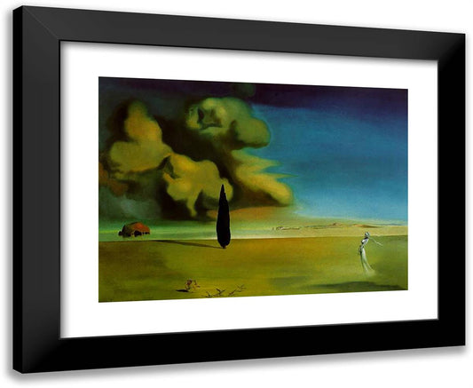 Apparition of My Cousin Carolinetta on the Beach at Rosas 24x20 Black Modern Wood Framed Art Print Poster by Dali, Salvador