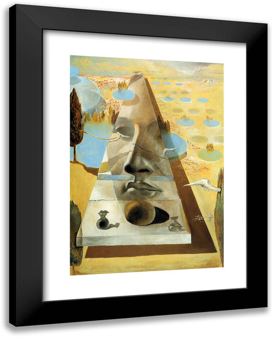 Apparition of the VIsage of Aphrodite of Cnidos in a Landscape 19x24 Black Modern Wood Framed Art Print Poster by Dali, Salvador