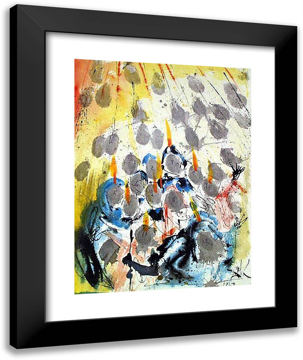 Apparuerunt Illis Dispertitae Linguae (Acts 114) 20x24 Black Modern Wood Framed Art Print Poster by Dali, Salvador