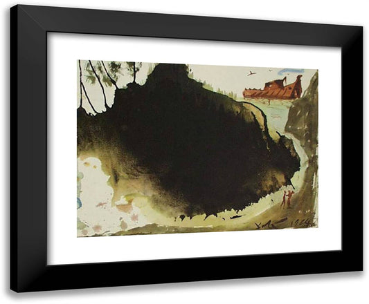 Aquae Diluvii Super Terram (Genesis 617) 24x20 Black Modern Wood Framed Art Print Poster by Dali, Salvador