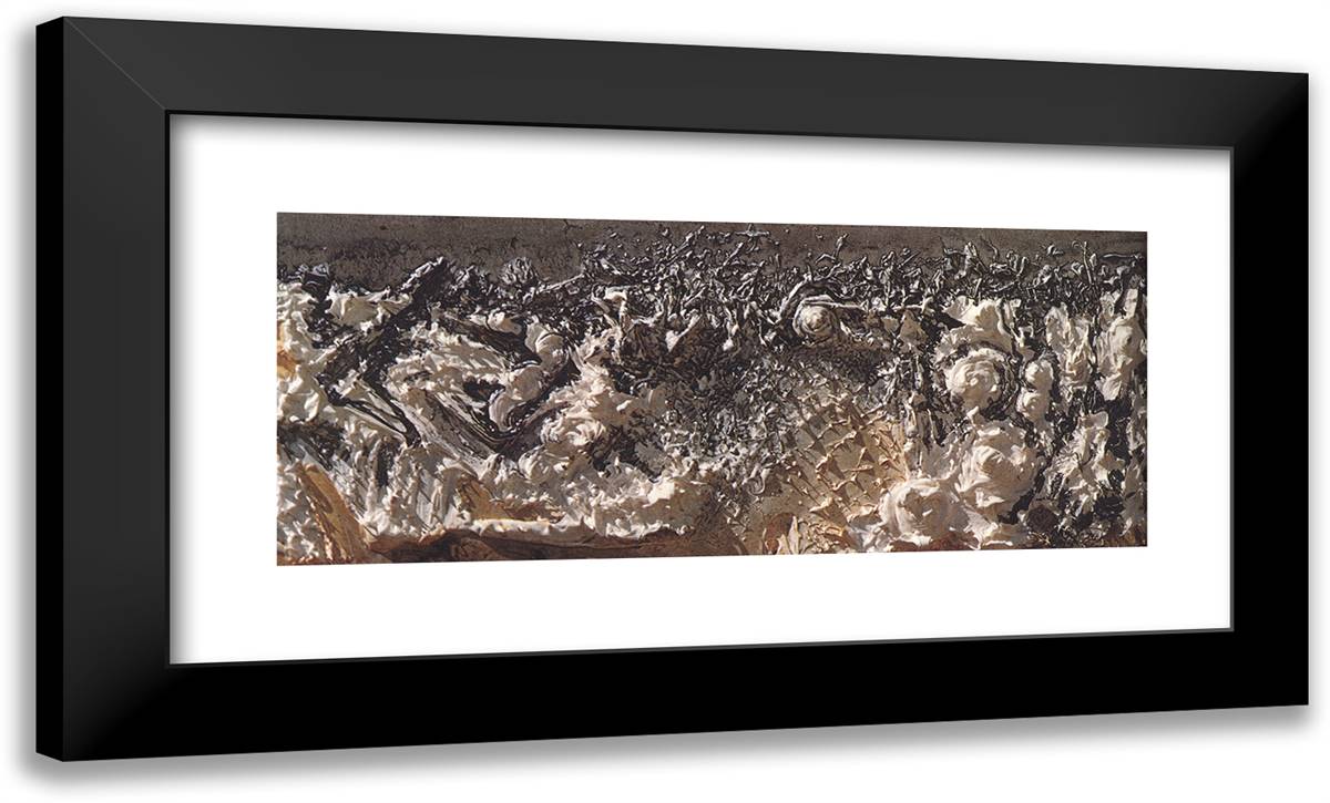 Arabs - the Death of Raymond Lulle 24x14 Black Modern Wood Framed Art Print Poster by Dali, Salvador