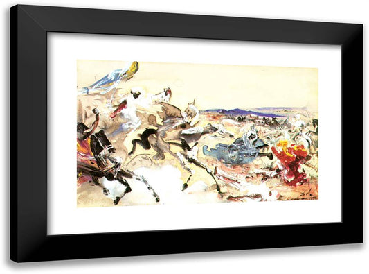 Arabs. Study for 'the Battle of Tetuan' 24x18 Black Modern Wood Framed Art Print Poster by Dali, Salvador