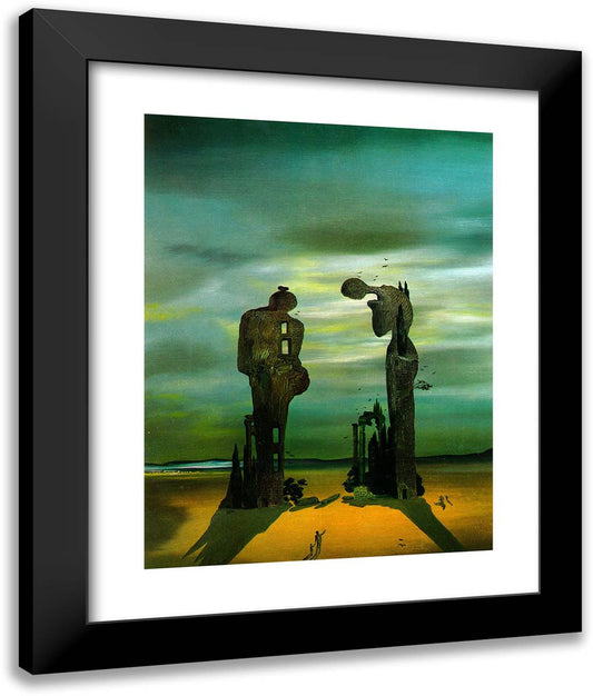 Archeological Reminiscence Millet's Angelus 20x24 Black Modern Wood Framed Art Print Poster by Dali, Salvador