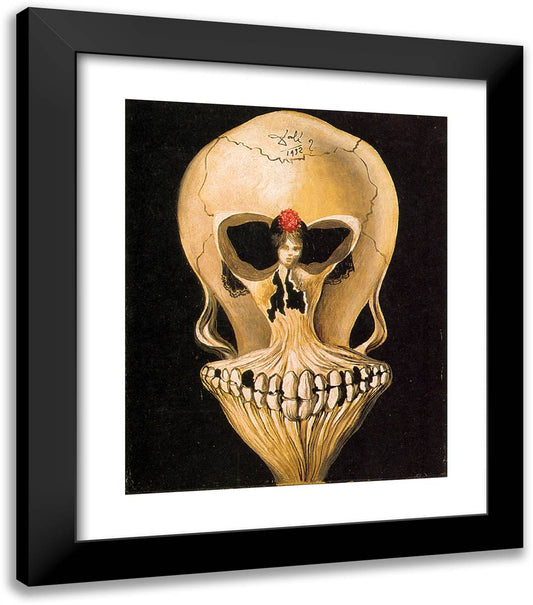 Ballerina in a Death's Head 20x23 Black Modern Wood Framed Art Print Poster by Dali, Salvador