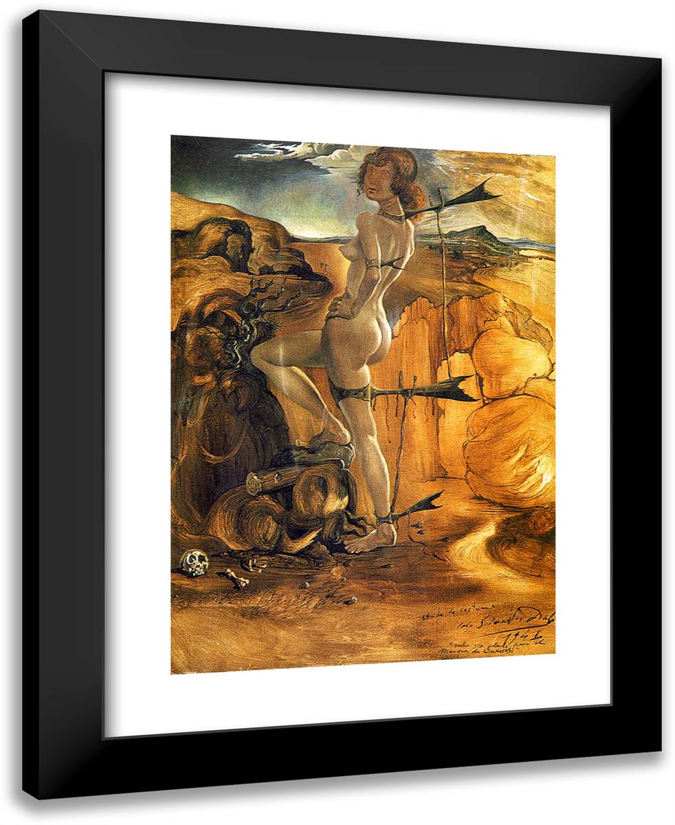 Costume for a Nude 19x24 Black Modern Wood Framed Art Print Poster by Dali, Salvador