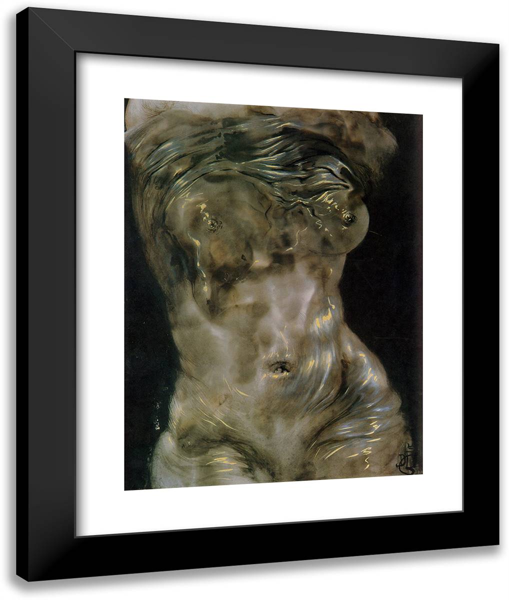 Debris Christ 20x24 Black Modern Wood Framed Art Print Poster by Dali, Salvador
