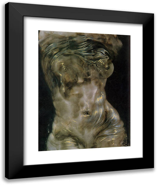 Debris Christ 20x24 Black Modern Wood Framed Art Print Poster by Dali, Salvador