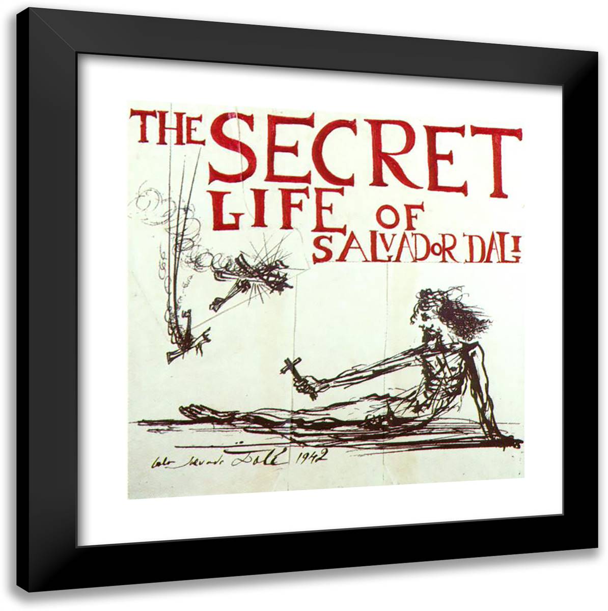 Design for a Poster for 'the Secret Life of Salvador Dali' 20x20 Black Modern Wood Framed Art Print Poster by Dali, Salvador