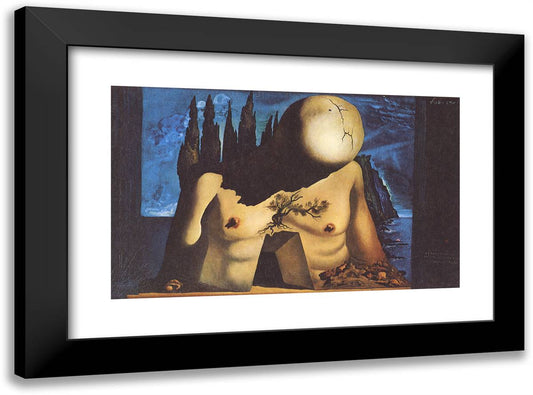 Design for Set Curtain for Labyrinth I 24x18 Black Modern Wood Framed Art Print Poster by Dali, Salvador