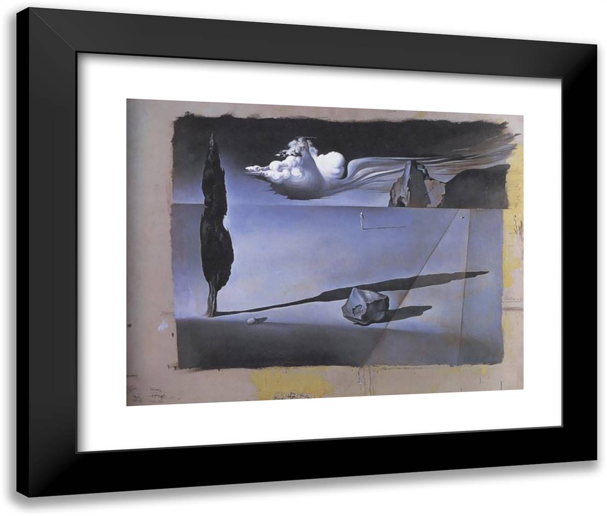 Design for the Film 'spellbound' (1) 24x20 Black Modern Wood Framed Art Print Poster by Dali, Salvador