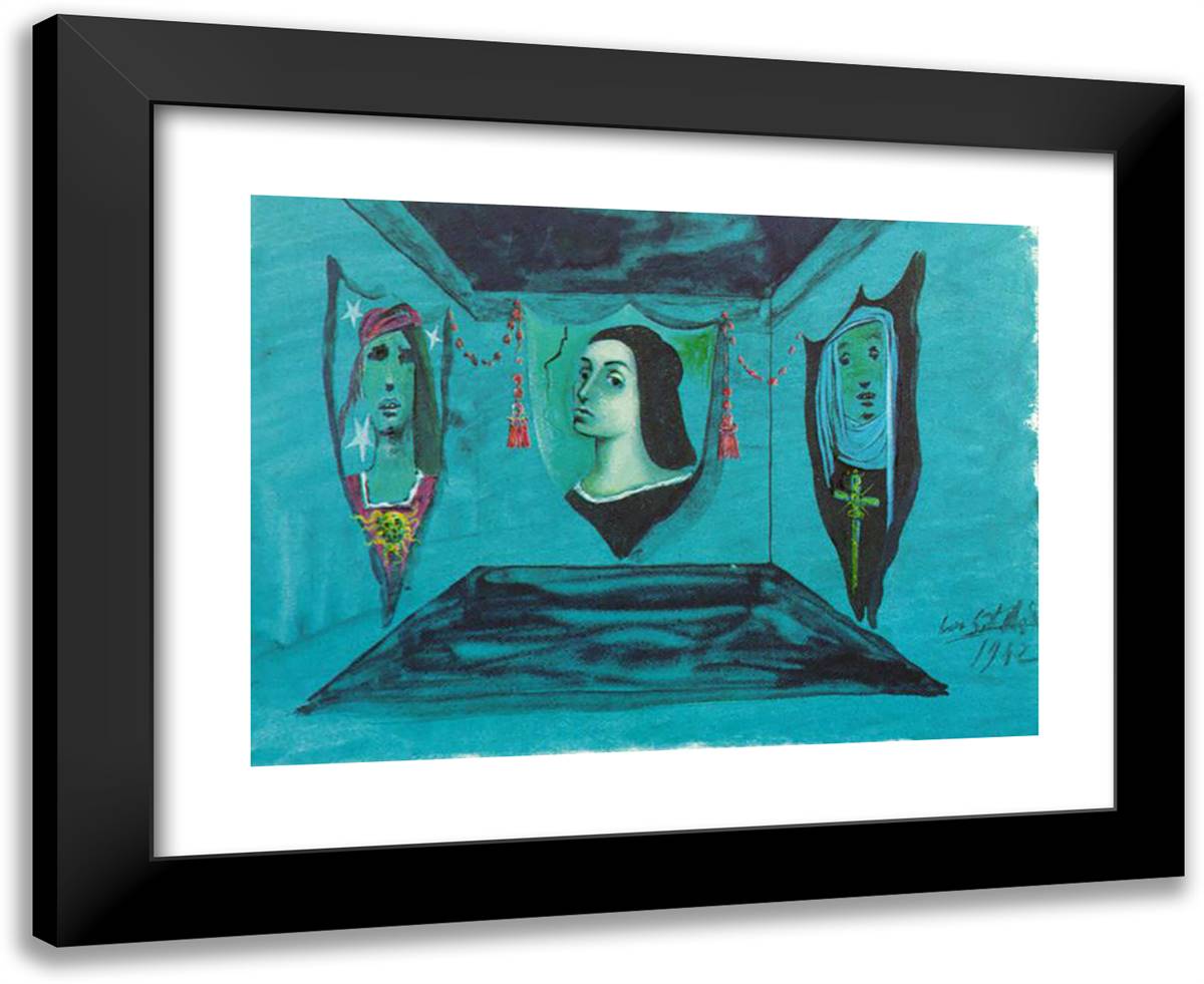 Design for the Set of 'Romeo and Juliet' 24x20 Black Modern Wood Framed Art Print Poster by Dali, Salvador