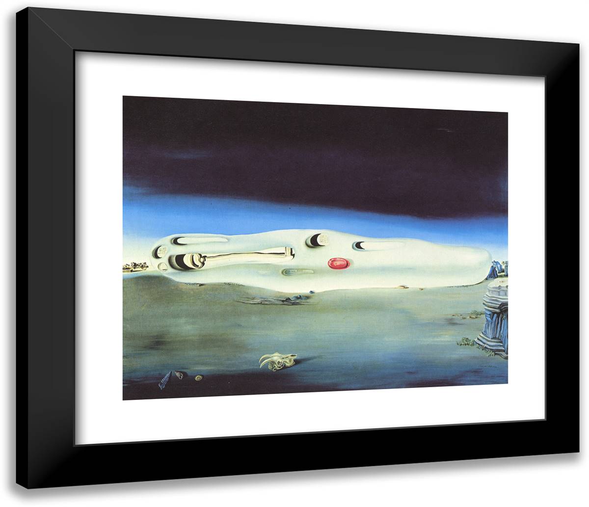 Diurnal Fantasies 23x20 Black Modern Wood Framed Art Print Poster by Dali, Salvador
