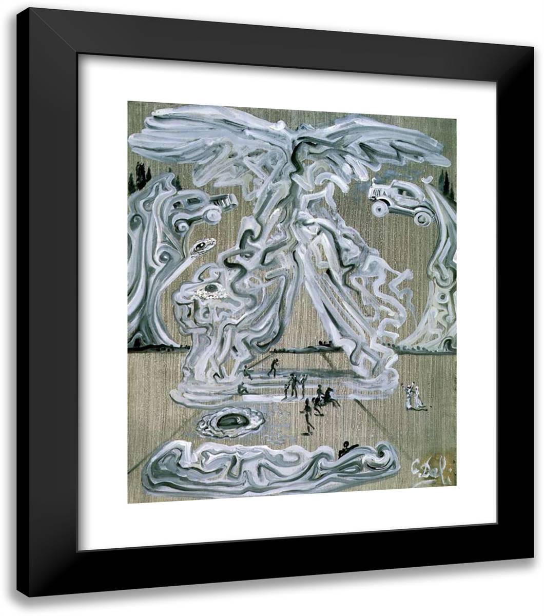 Double VIctory of Gaudi 20x23 Black Modern Wood Framed Art Print Poster by Dali, Salvador