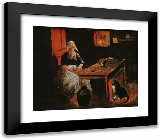 Dutch Interior 23x20 Black Modern Wood Framed Art Print Poster by Dali, Salvador