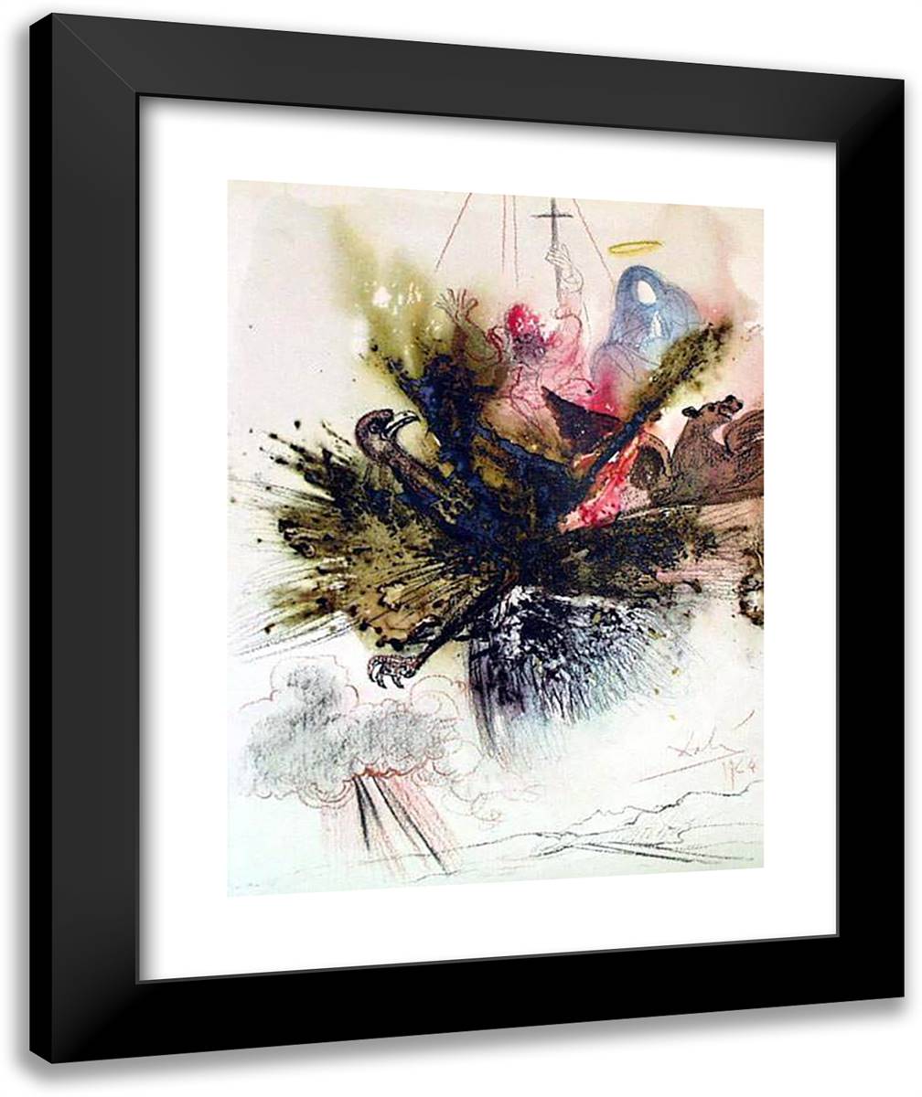 Ecce Quasi Filius Hominis in Nubibus Us Caeli (Ezekiel 14) 20x24 Black Modern Wood Framed Art Print Poster by Dali, Salvador
