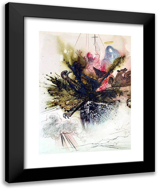 Ecce Quasi Filius Hominis in Nubibus Us Caeli (Ezekiel 14) 20x24 Black Modern Wood Framed Art Print Poster by Dali, Salvador