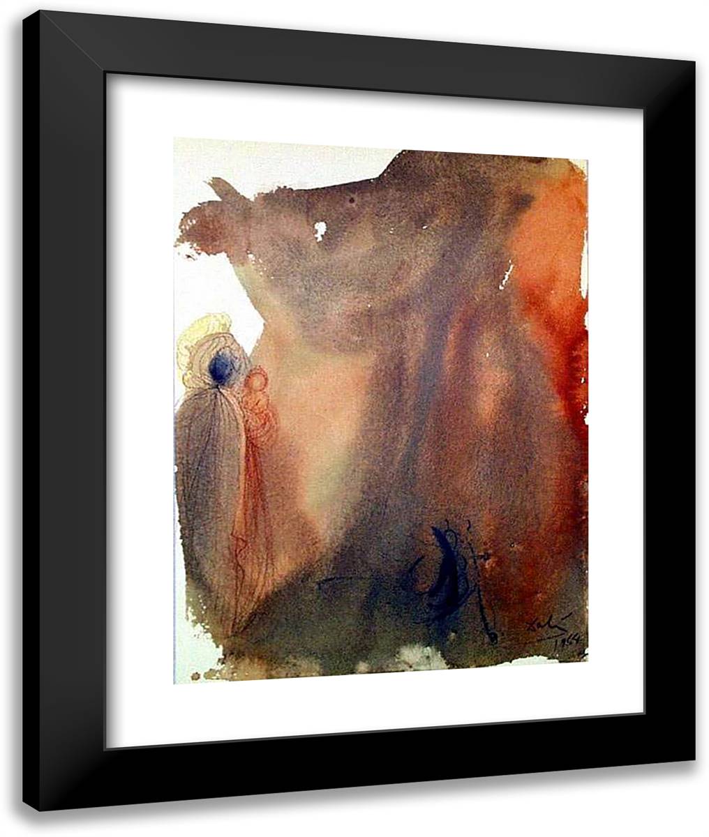Ecce VIrgo Concipiet (Isaiah 714) 20x24 Black Modern Wood Framed Art Print Poster by Dali, Salvador
