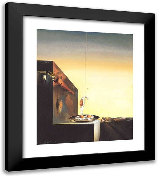 Eggs on Plate Without the Flat 20x23 Black Modern Wood Framed Art Print Poster by Dali, Salvador