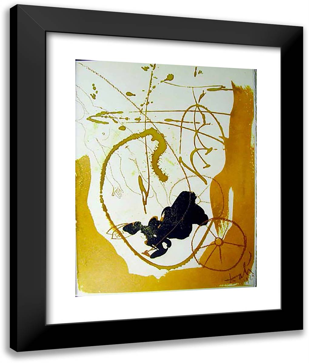 Elias Per Turbinem Super Currus Igneus 20x24 Black Modern Wood Framed Art Print Poster by Dali, Salvador
