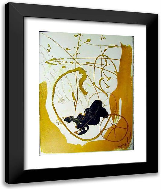 Elias Per Turbinem Super Currus Igneus 20x24 Black Modern Wood Framed Art Print Poster by Dali, Salvador