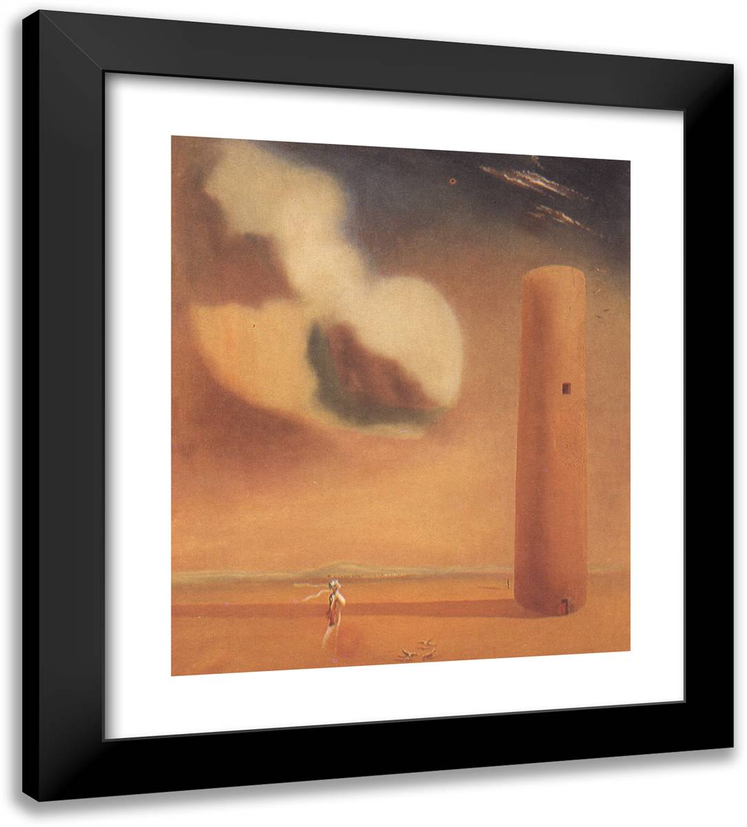 Enigmatic Elements in the Landscape 20x22 Black Modern Wood Framed Art Print Poster by Dali, Salvador