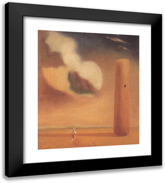 Enigmatic Elements in the Landscape 20x22 Black Modern Wood Framed Art Print Poster by Dali, Salvador