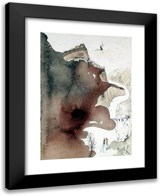 Et Baptizatus Est a Ioanne in Iordane (Luke 33) 19x24 Black Modern Wood Framed Art Print Poster by Dali, Salvador