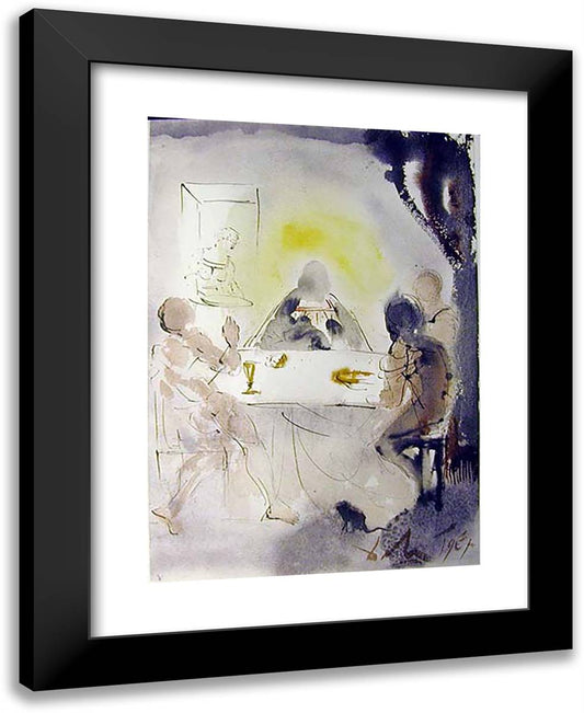 Et Cognoverunt Eum in Fractione Panis 19x24 Black Modern Wood Framed Art Print Poster by Dali, Salvador