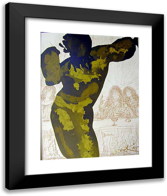 Et Post Buccellam Introivit in Eum Satanas (Psalms 4010) 20x24 Black Modern Wood Framed Art Print Poster by Dali, Salvador