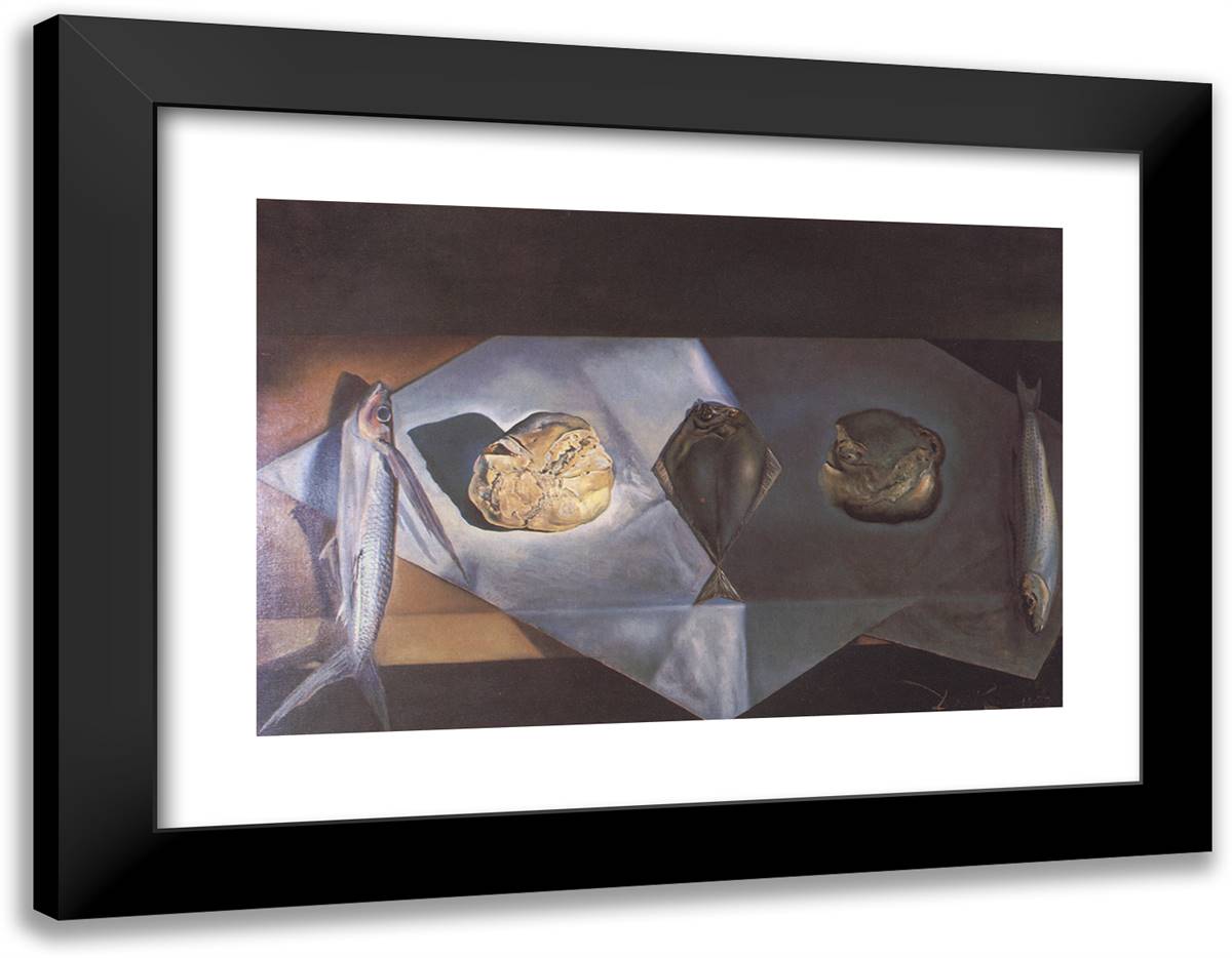 Eucharistic Still Life 24x19 Black Modern Wood Framed Art Print Poster by Dali, Salvador
