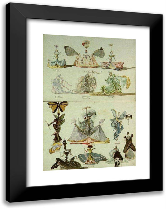 Fancy Costumes 19x24 Black Modern Wood Framed Art Print Poster by Dali, Salvador
