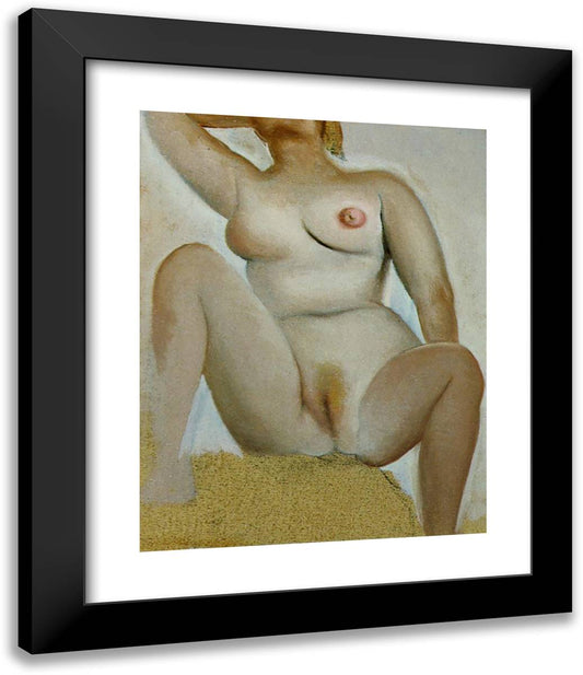 Female Seated Nud 20x24 Black Modern Wood Framed Art Print Poster by Dali, Salvador