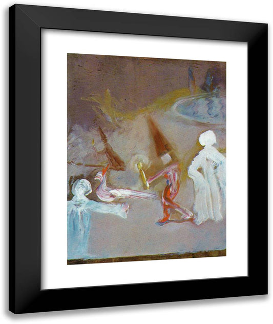 Figures (Scene After Goya) 20x24 Black Modern Wood Framed Art Print Poster by Dali, Salvador
