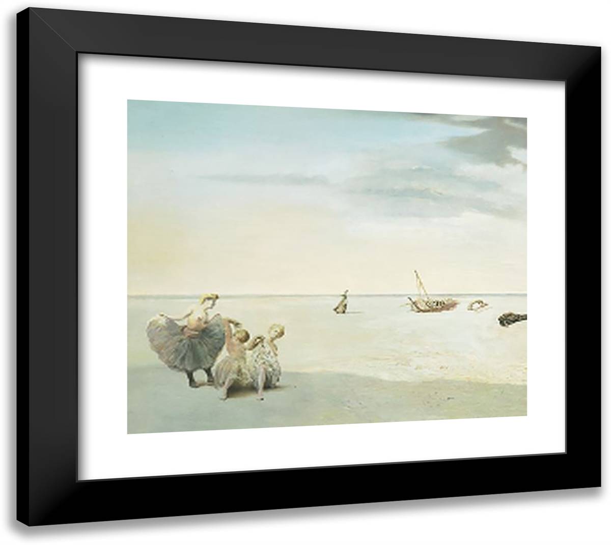 Forgotten Horizon 22x20 Black Modern Wood Framed Art Print Poster by Dali, Salvador