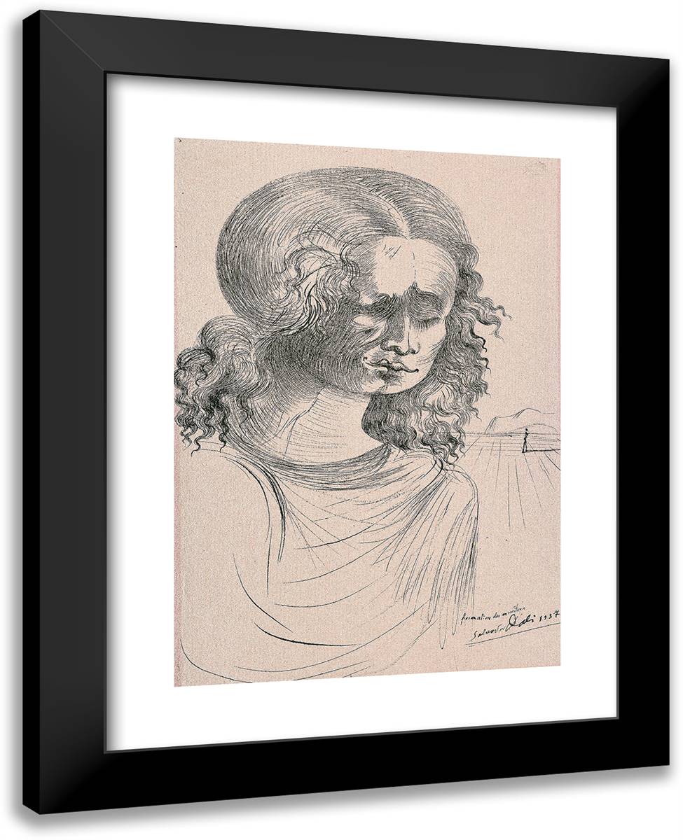 Formation of the Monsters 19x24 Black Modern Wood Framed Art Print Poster by Dali, Salvador