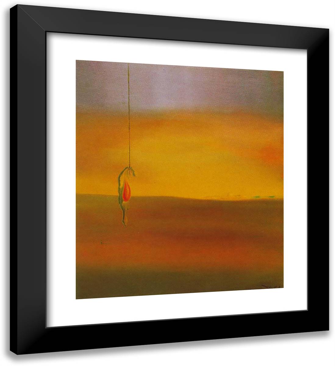 Fried Egg on the Plate Without the Plate 20x22 Black Modern Wood Framed Art Print Poster by Dali, Salvador