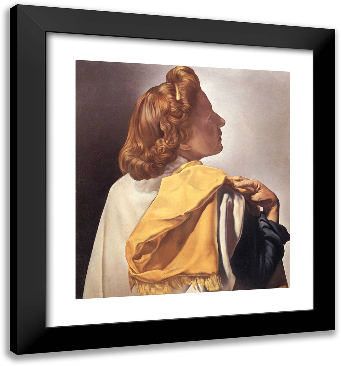 Gala Contemplate Corpus Hypercubus 20x21 Black Modern Wood Framed Art Print Poster by Dali, Salvador