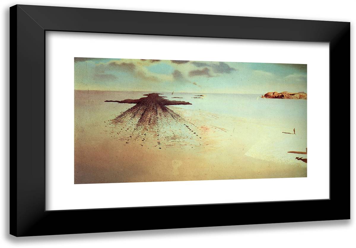 Geological Justice 24x17 Black Modern Wood Framed Art Print Poster by Dali, Salvador