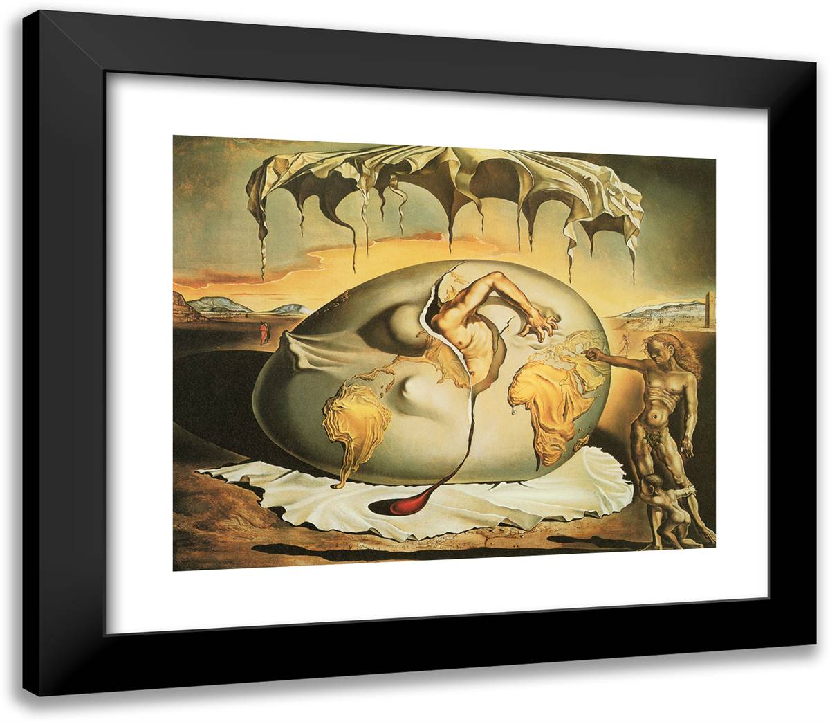 Geopolitical Child Watching the Birth of the New Man 23x20 Black Modern Wood Framed Art Print Poster by Dali, Salvador