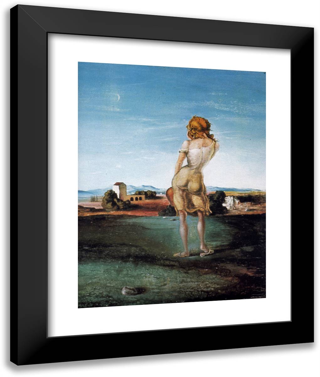 Girl from the Ampurdan 20x24 Black Modern Wood Framed Art Print Poster by Dali, Salvador