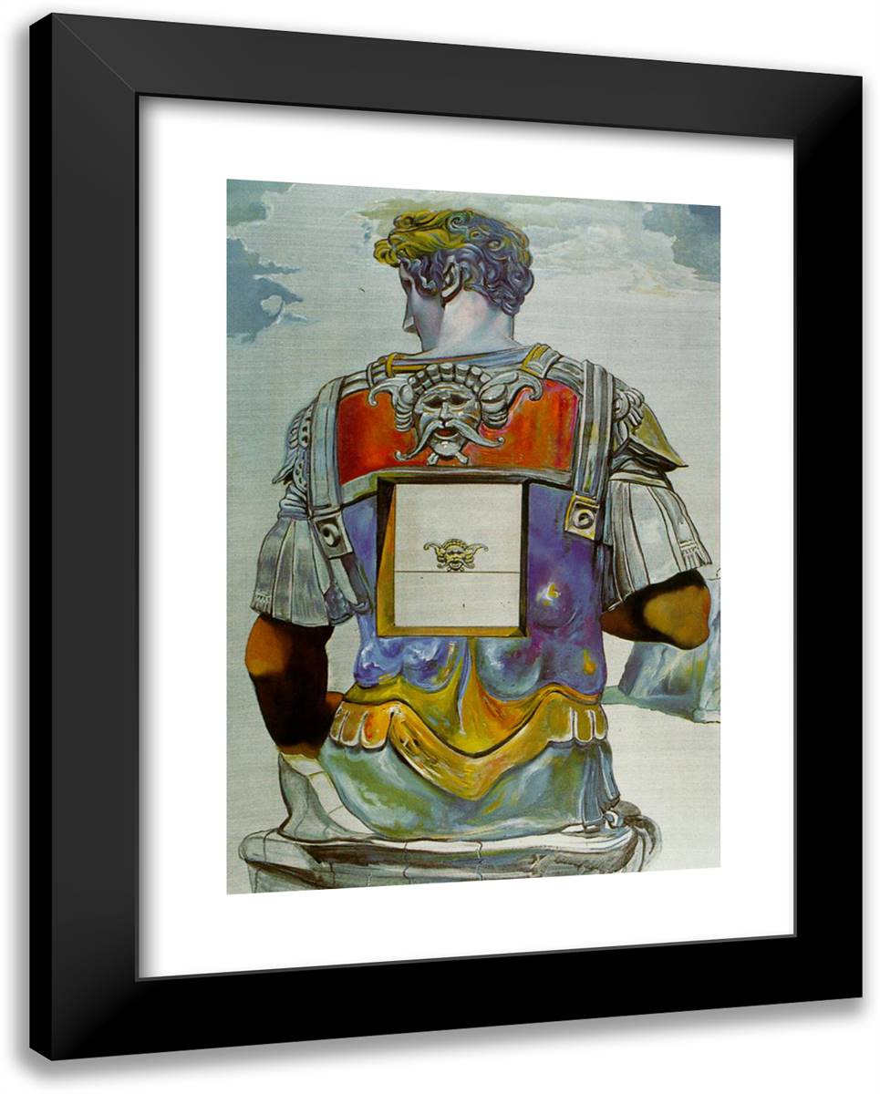 Giuliano Di Medici' by Michelangelo, Seen from Behind 19x24 Black Modern Wood Framed Art Print Poster by Dali, Salvador