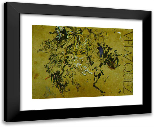 Group Surrounding a Reclining Nude - Velazquez 24x20 Black Modern Wood Framed Art Print Poster by Dali, Salvador