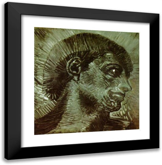 Head Inspired by Michelangelo 20x20 Black Modern Wood Framed Art Print Poster by Dali, Salvador