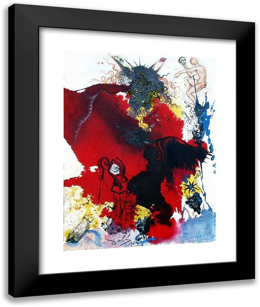 Iesus a Satana Tentatur (Mark 113) 20x24 Black Modern Wood Framed Art Print Poster by Dali, Salvador