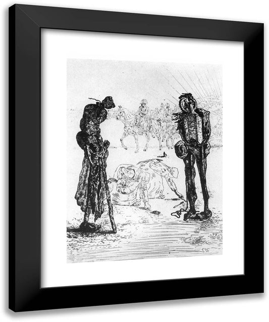 Illustration to the 'songs of Maldoror' Isidore Ducasse, Count Lautreamont 20x24 Black Modern Wood Framed Art Print Poster by Dali, Salvador