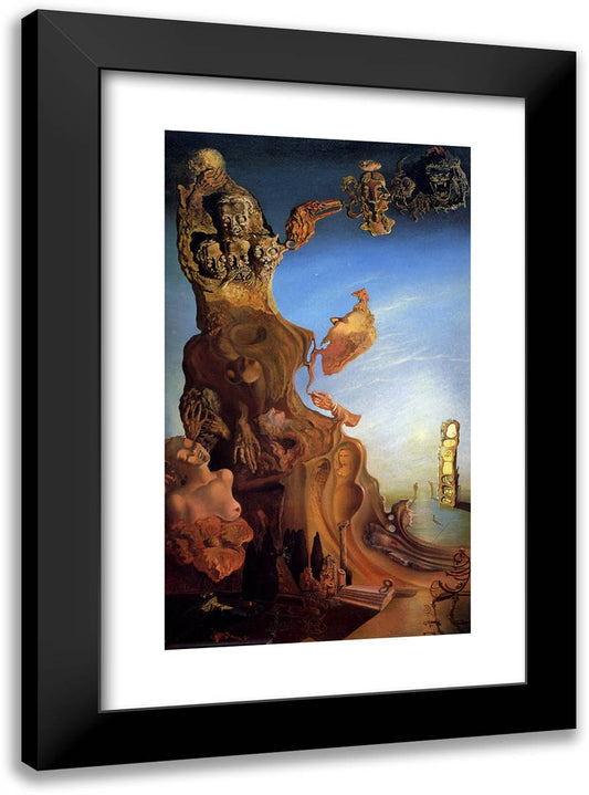 Imperial Monument of Woma-Child. Gala (Utopian Fantasy) 17x24 Black Modern Wood Framed Art Print Poster by Dali, Salvador