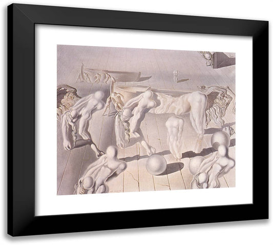 Invisible Sleeping Woman, Horse, Lion 22x20 Black Modern Wood Framed Art Print Poster by Dali, Salvador