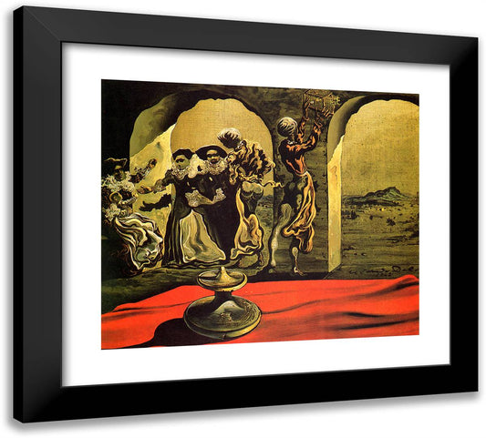 Invisible Bust of Voltaire 22x20 Black Modern Wood Framed Art Print Poster by Dali, Salvador