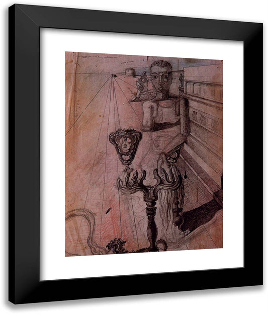 Invisible Man (Study for the Painting) 20x24 Black Modern Wood Framed Art Print Poster by Dali, Salvador